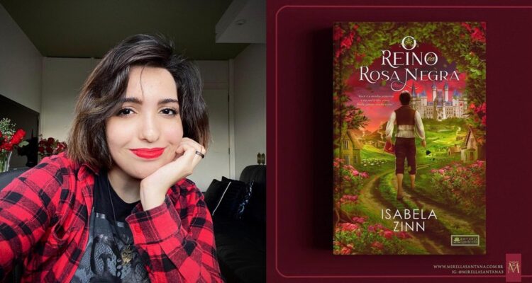 Isabela Zinn e seu livro "O reino da Rosa negra". Divulgation.