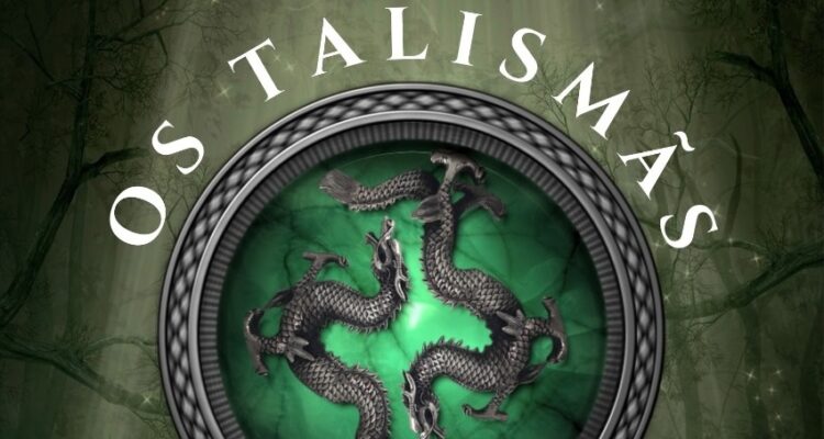 Livro "Os talismãs de Jade" de Paula Carminatti com a co-criação de Eliton Viegas, capa - destaque. Divulgação.