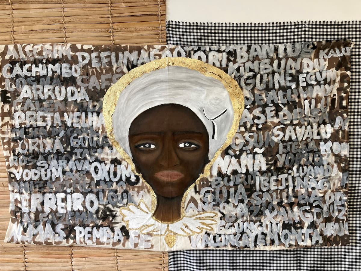 "Maria Congo - Luisa Mahin”, 2021, pittura, 140cm x 86 cm. Luanda lavoro, che integra la mostra. Foto: Luanda.