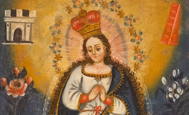 Nossa Senhora da Conceição | oil on zinc, 34 x 23 cm, Alto Peru (Bolivia) - nineteenth century, featured. Photo: Disclosure.